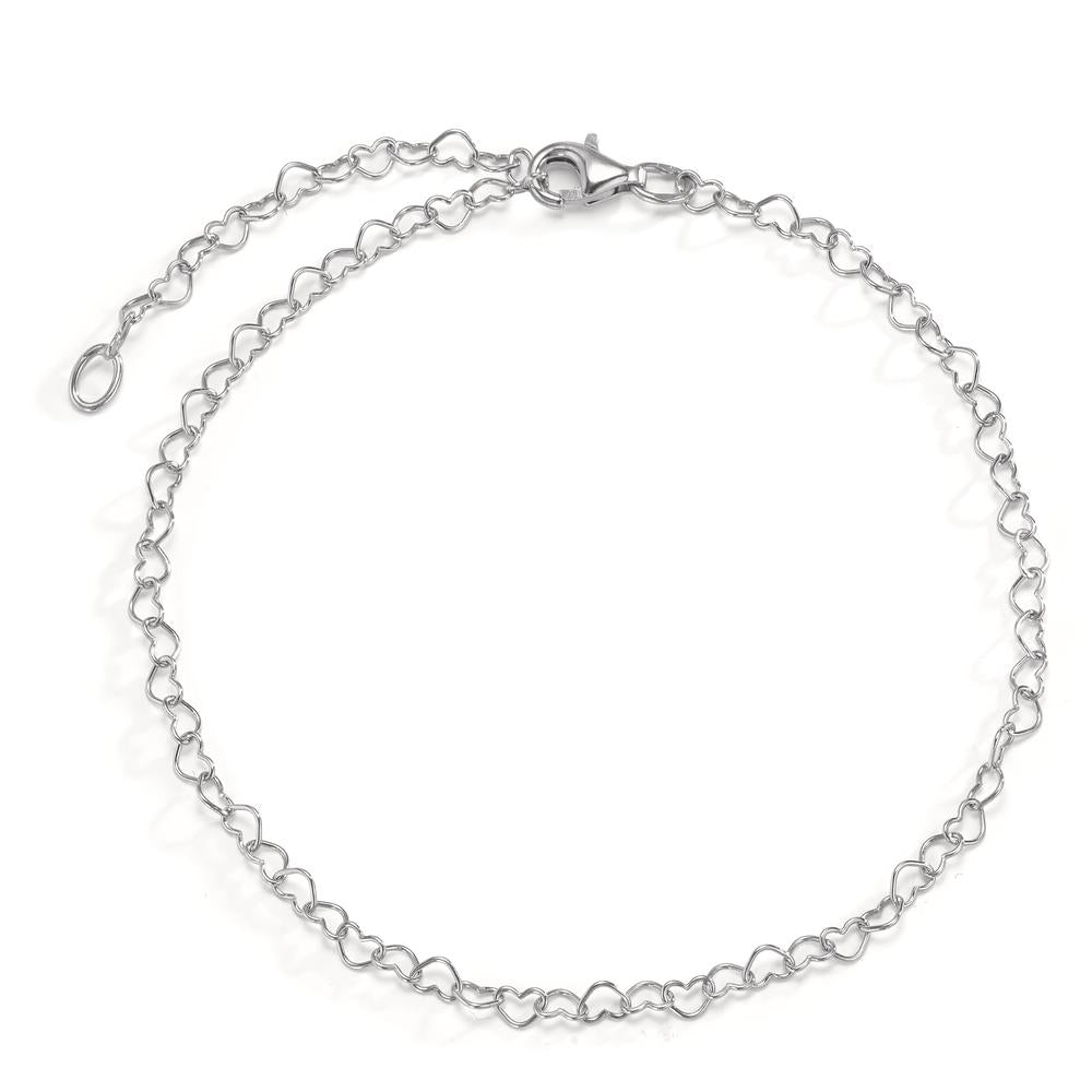 Bracelet Silver Rhodium plated Heart 18 cm