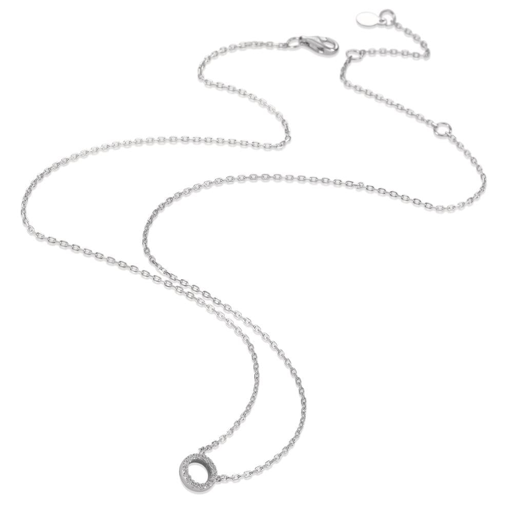 Necklace Silver Zirconia Rhodium plated 39-45 cm