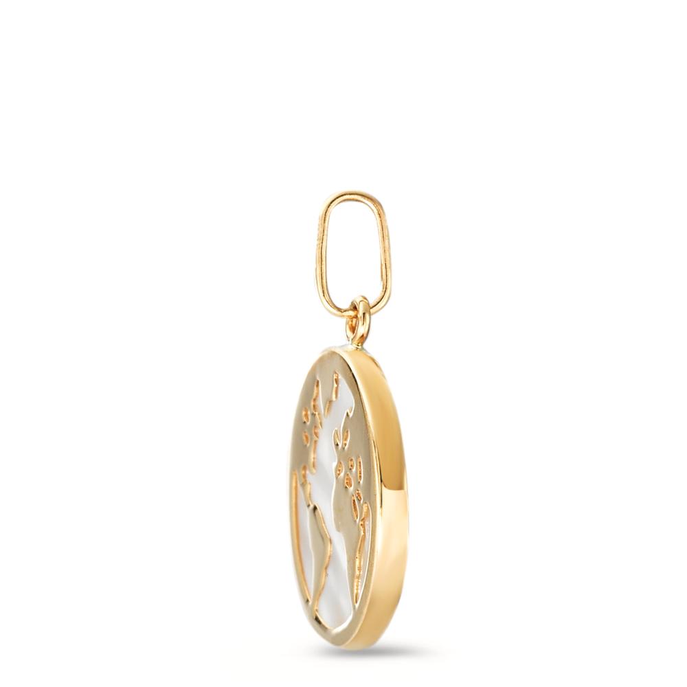 Pendant 14k Yellow Gold Mother of pearl Globe Ø13 mm