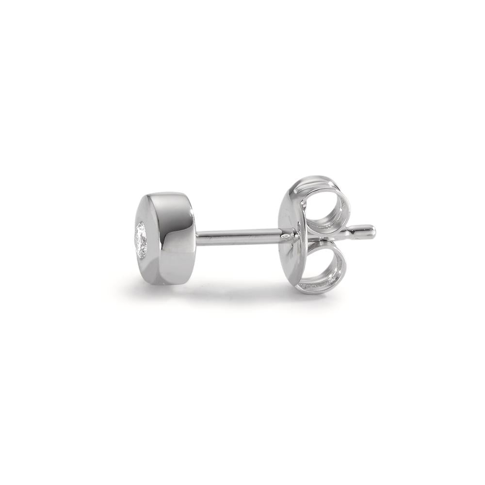 Single stud earring 18k White Gold Diamond 0.03 ct, w-si Ø4.5 mm