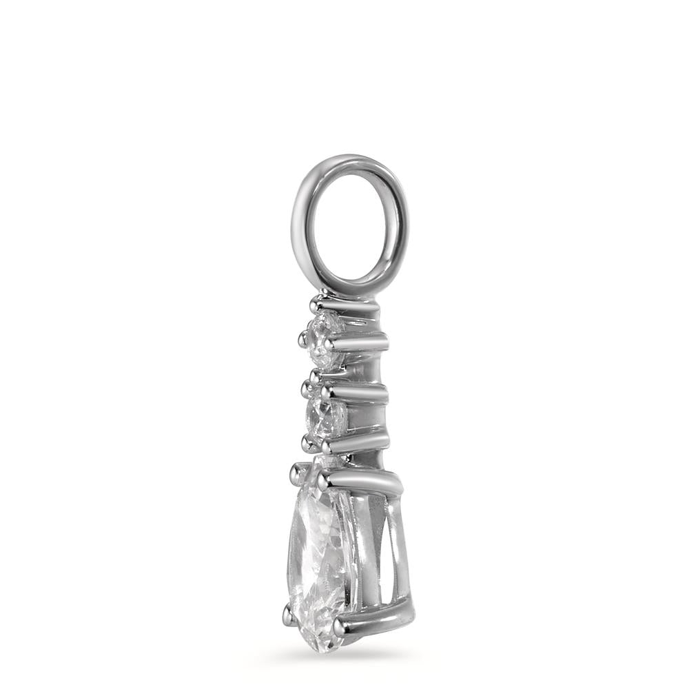 Pendant 9k White Gold Zirconia 3 Stones