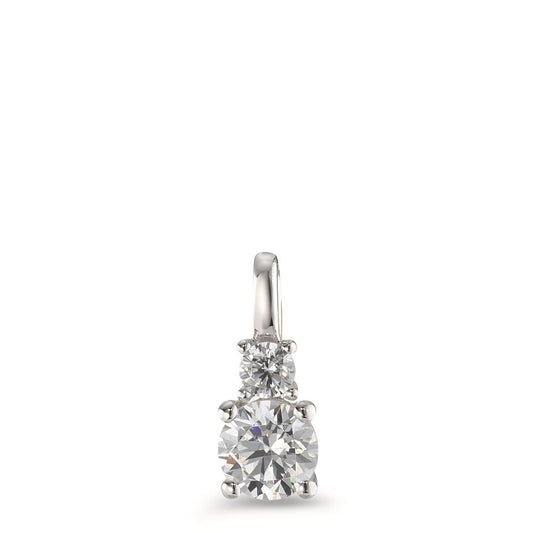 Pendant 9k White Gold Zirconia 2 Stones