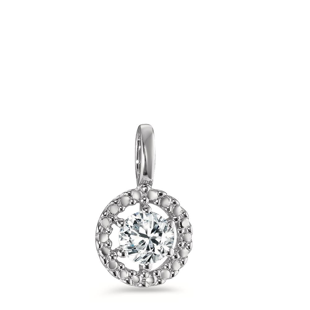 Pendant 9k White Gold Zirconia Ø7 mm