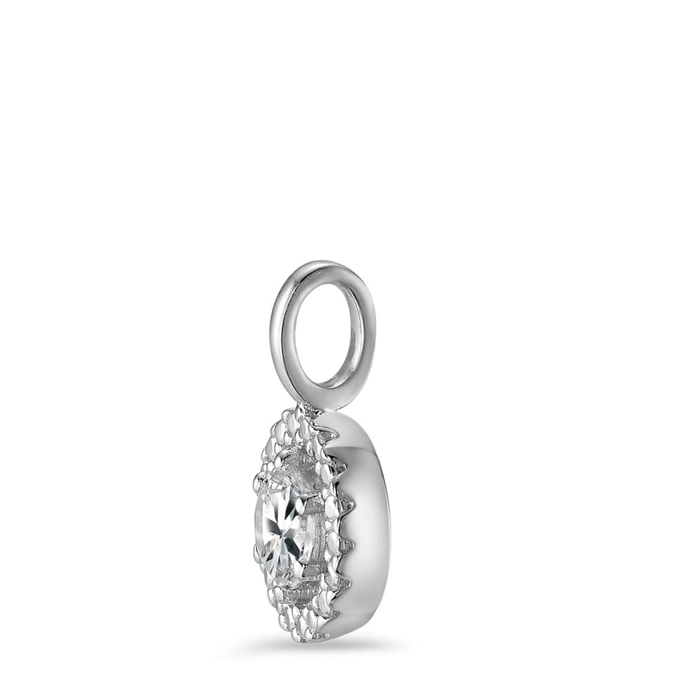 Pendant 9k White Gold Zirconia Ø7 mm