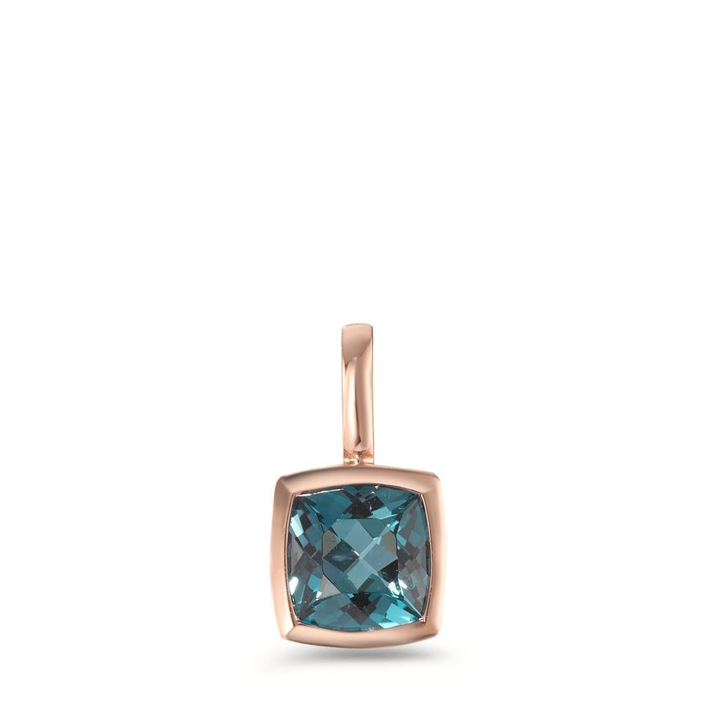 Pendant 9k Red Gold London Blue Topaz