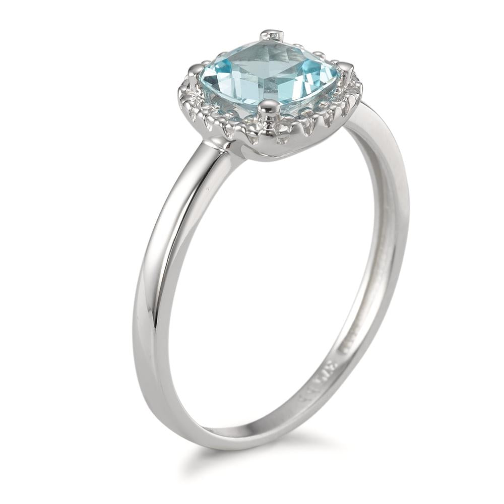 Ring 9k White Gold Topaz Blue