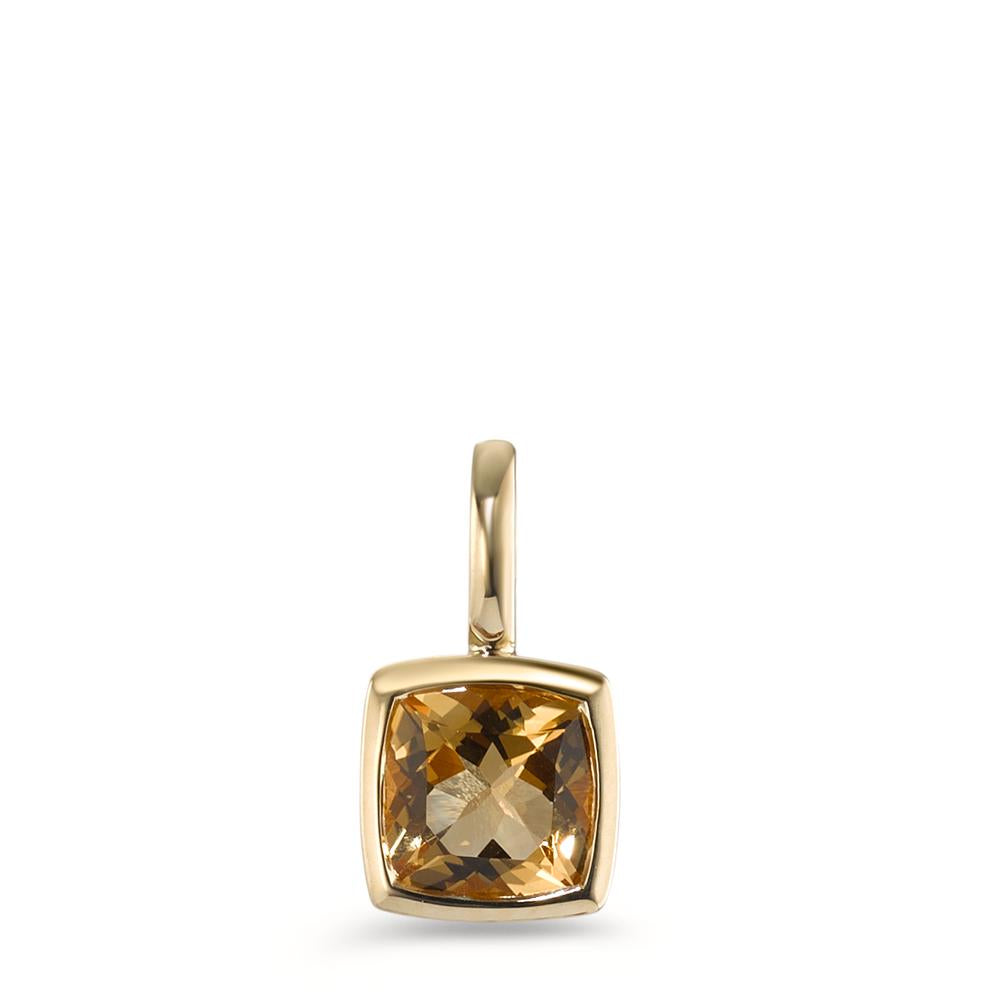 Pendant 9k Yellow Gold Citrine Ø6 mm