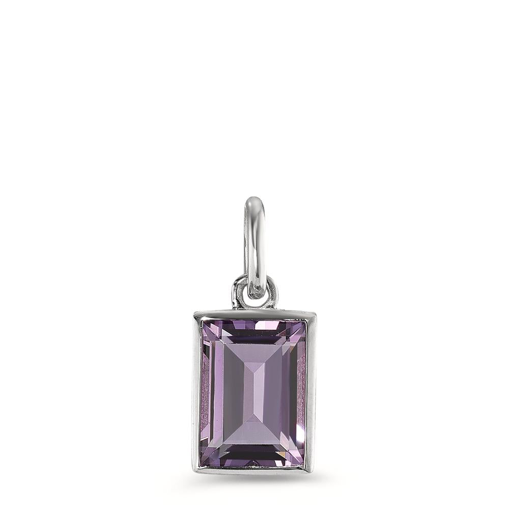 Pendant 9k White Gold Amethyst baguette