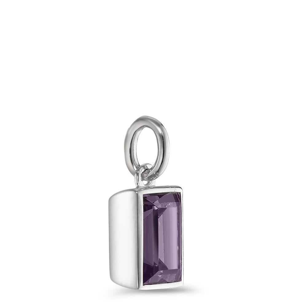 Pendant 9k White Gold Amethyst baguette