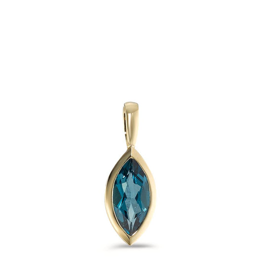 Pendant 9k Yellow Gold London Blue Topaz navette