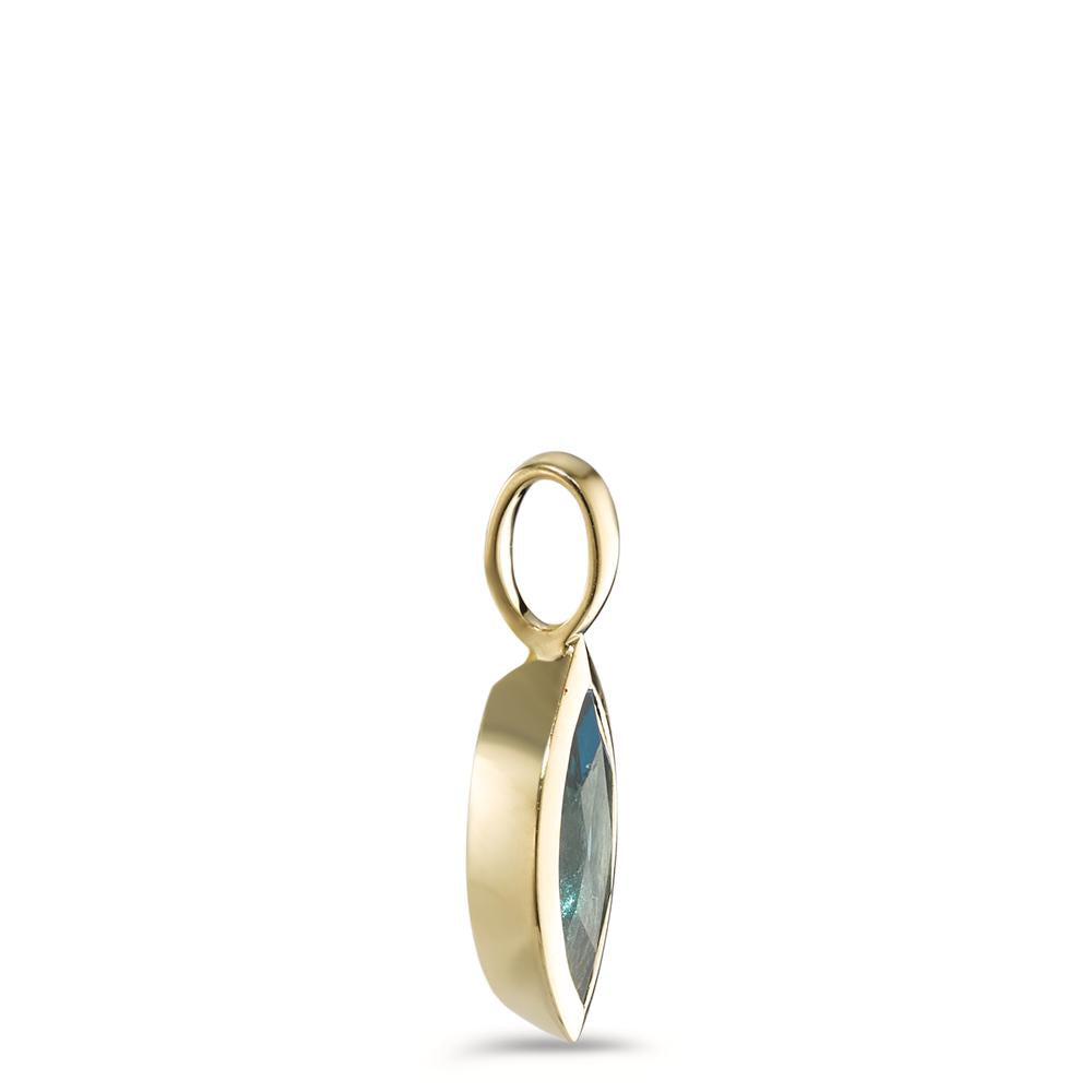 Pendant 9k Yellow Gold London Blue Topaz navette