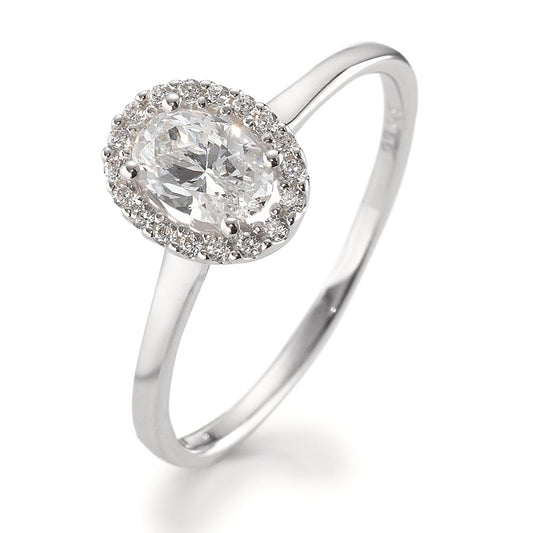 Solitaire ring 9k White Gold Zirconia