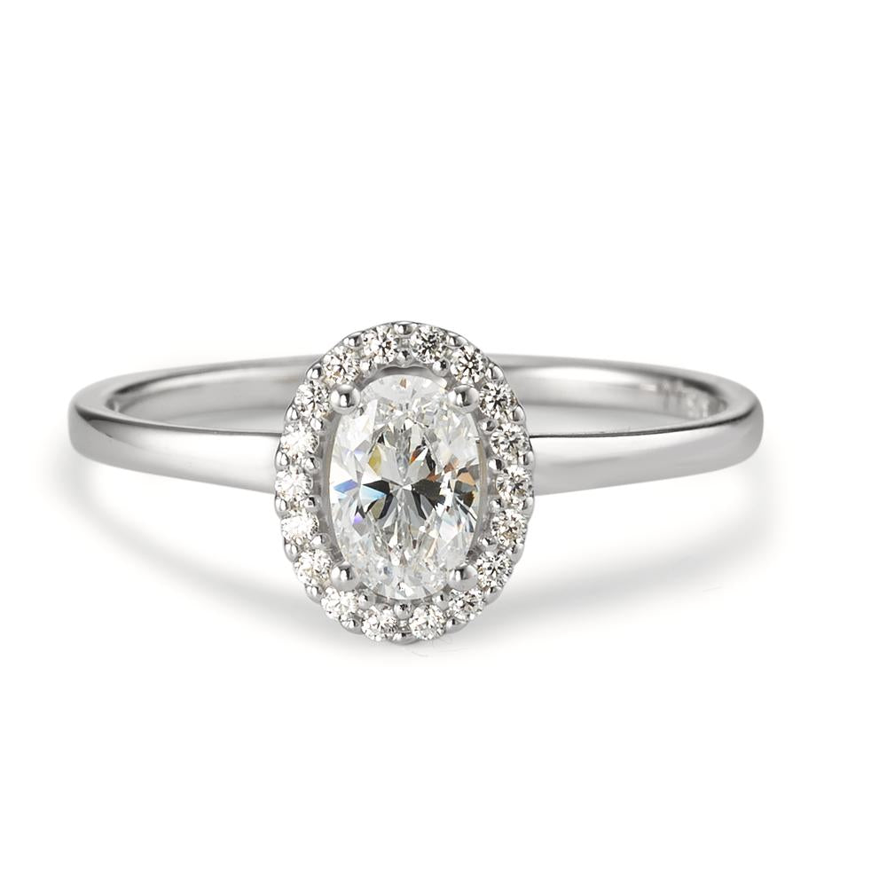 Solitaire ring 9k White Gold Zirconia