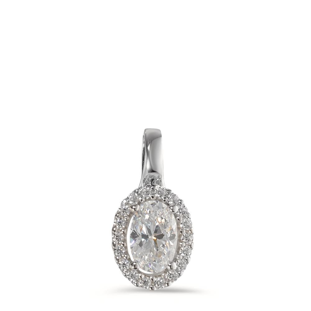 Pendant 9k White Gold Zirconia