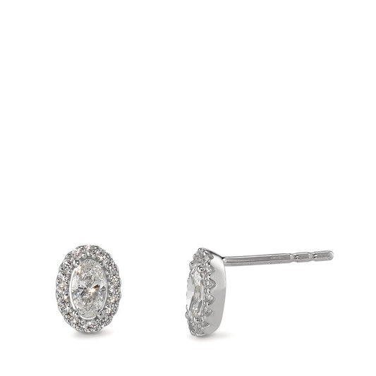 Stud earrings 9k White Gold Zirconia