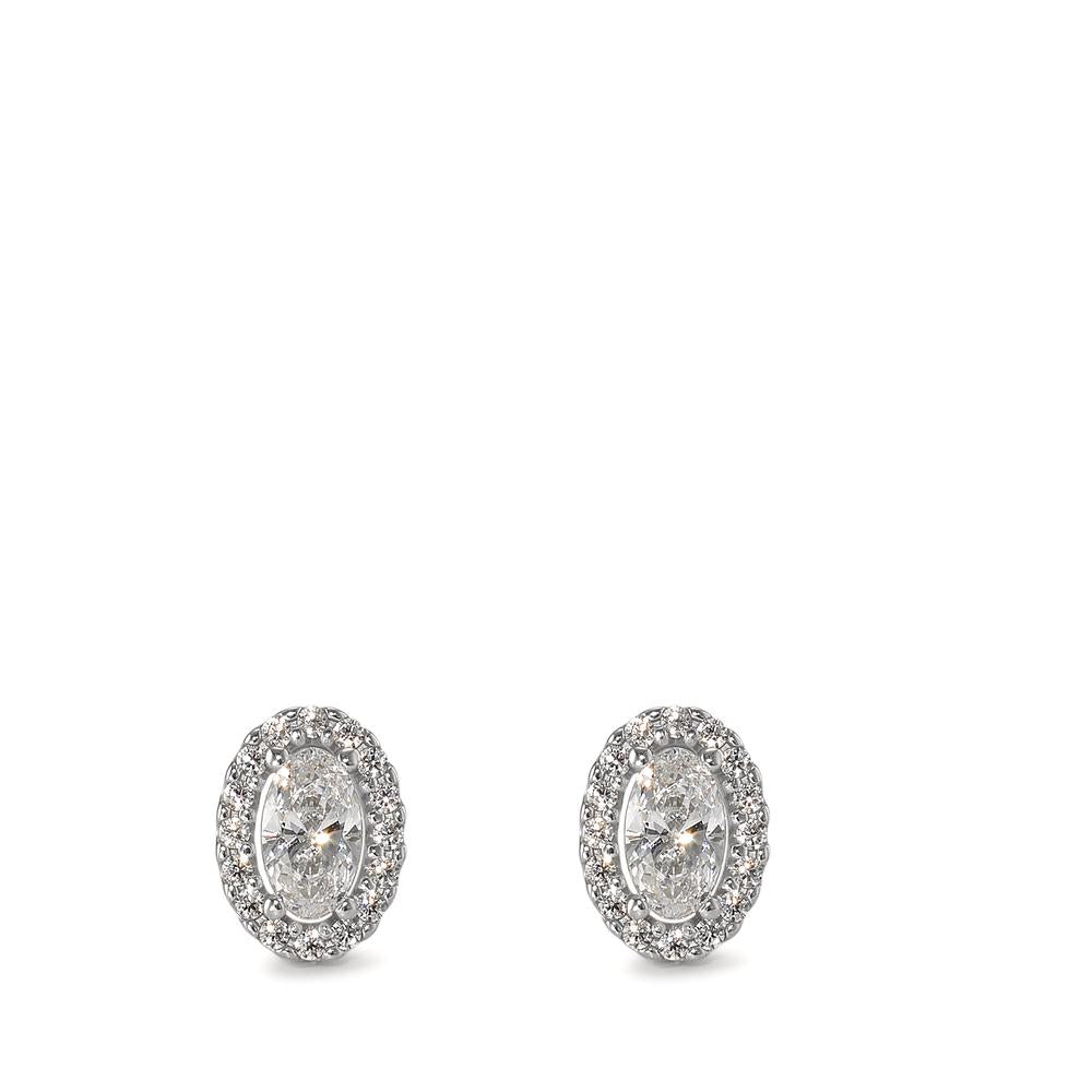 Stud earrings 9k White Gold Zirconia