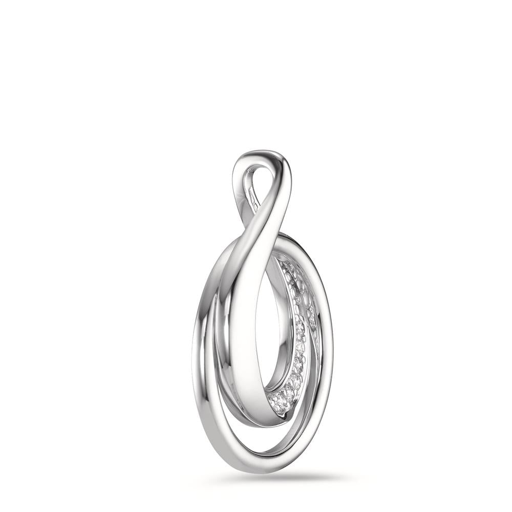 Pendant 18k White Gold Diamond 0.03 ct, 6 Stones, brilliant, w-si Ø13.5 mm