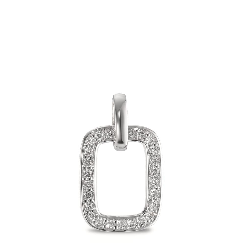 Pendant 18k White Gold Diamond 0.125 ct, brilliant, w-si