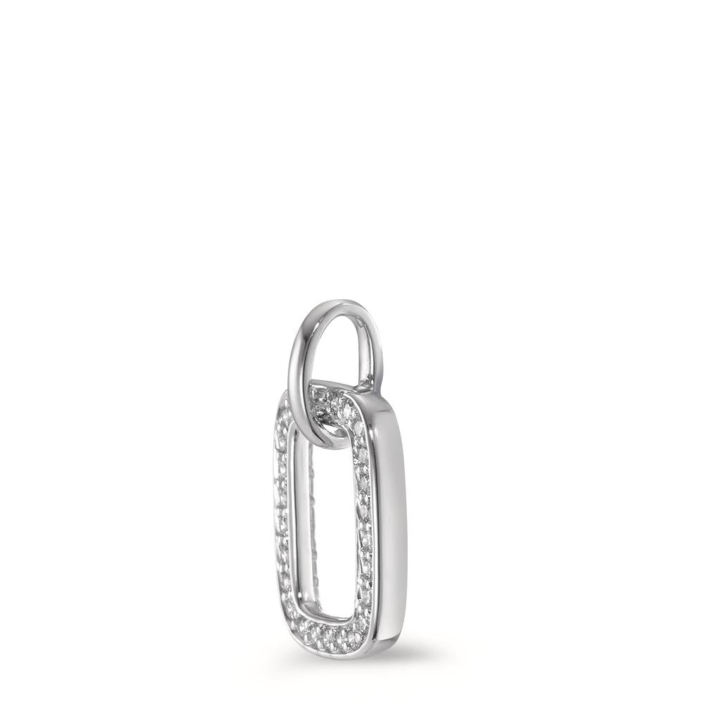 Pendant 18k White Gold Diamond 0.125 ct, brilliant, w-si