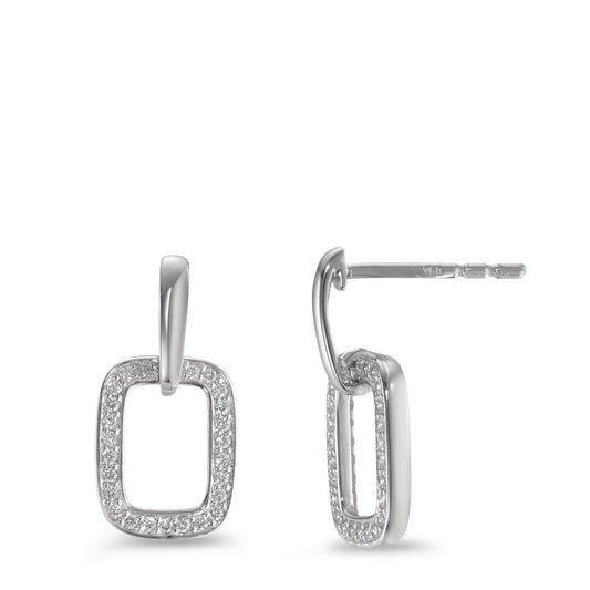 Drop Earrings 18k White Gold Diamond 0.16 ct, brilliant, w-si