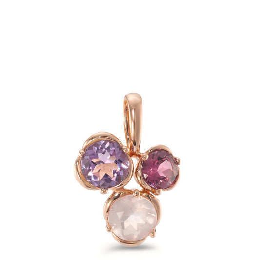 Pendant 18k Red Gold Amethyst 3 Stones