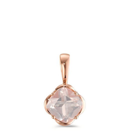 Pendant 18k Red Gold Rose Quartz Ø8 mm