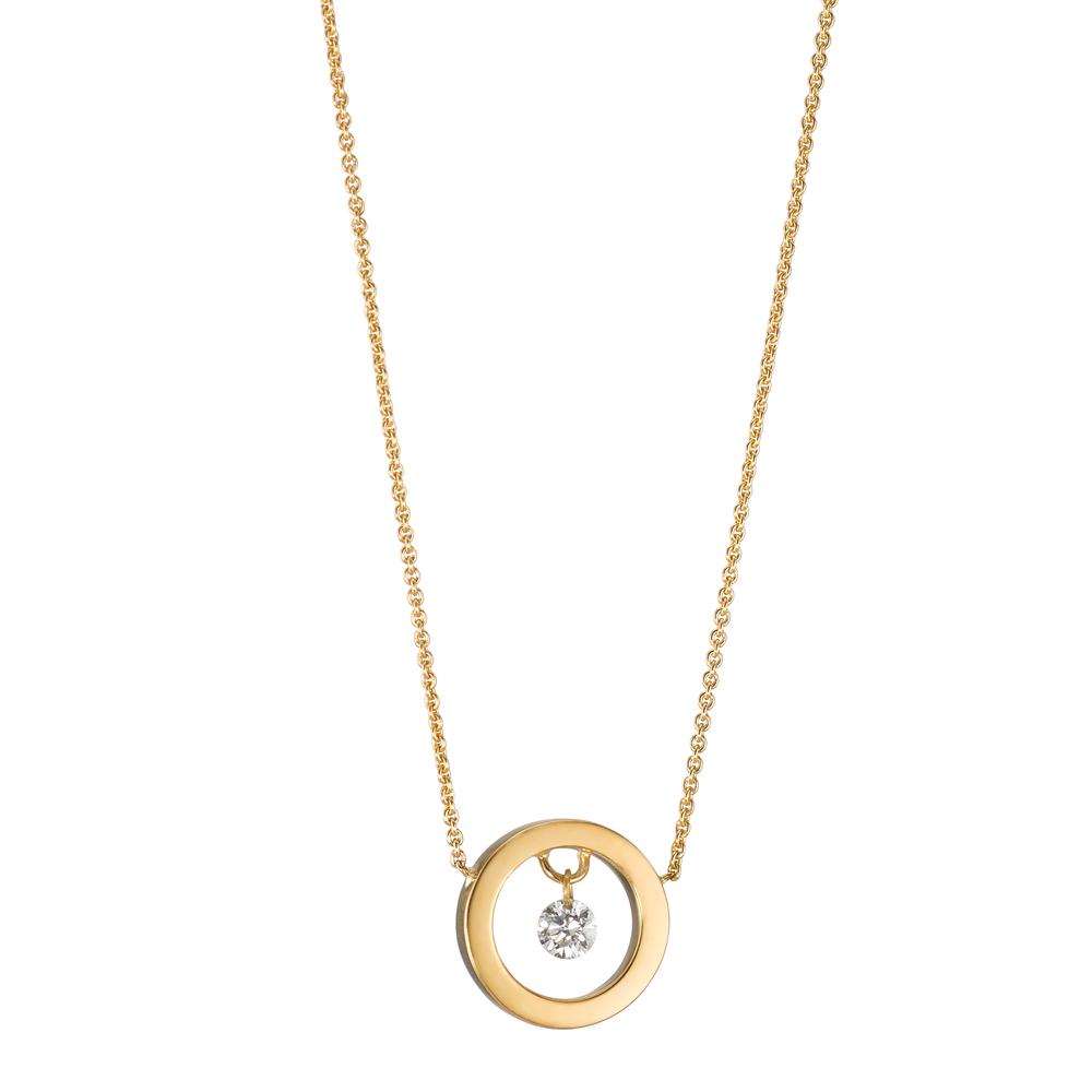 Necklace 18k Yellow Gold Diamond 0.06 ct 42 cm