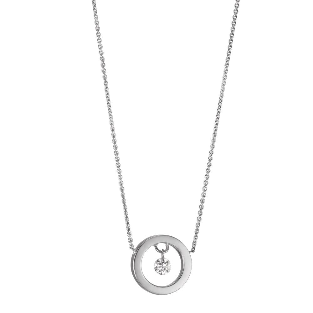 Necklace 18k White Gold Diamond 0.06 ct 42 cm