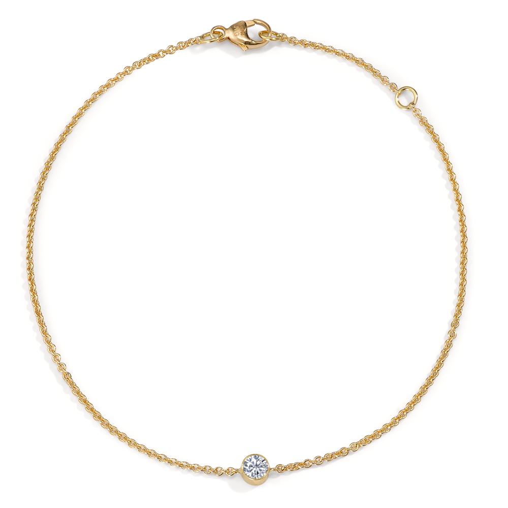 Bracelet 18k Yellow Gold Diamond 0.10 ct, w-si 16-18 cm