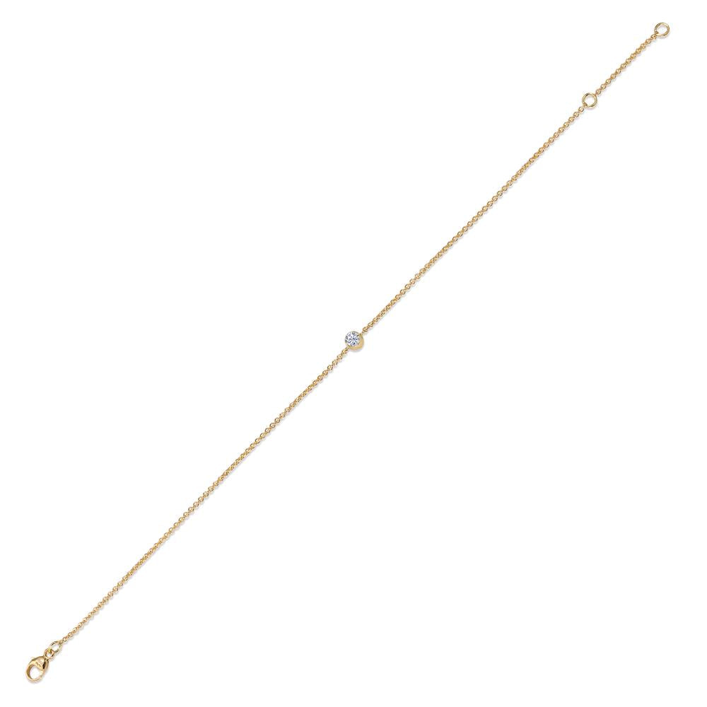 Bracelet 18k Yellow Gold Diamond 0.10 ct, w-si 16-18 cm