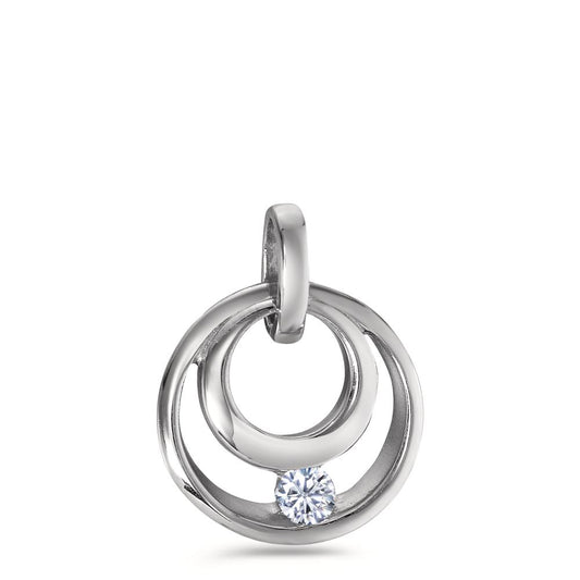 Pendant 9k White Gold Zirconia Ø11 mm