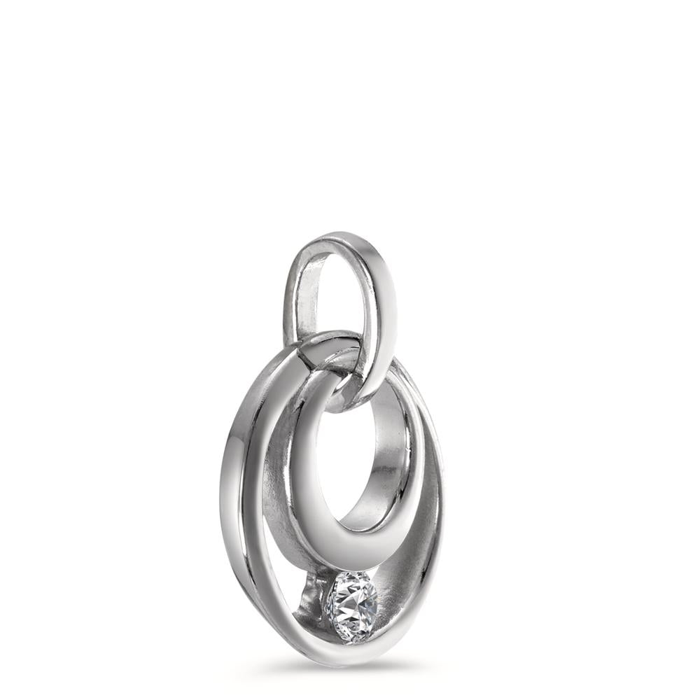 Pendant 9k White Gold Zirconia Ø11 mm