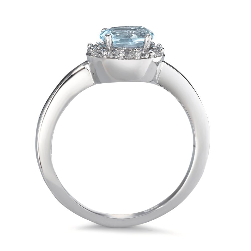 Ring 9k White Gold Topaz Blue