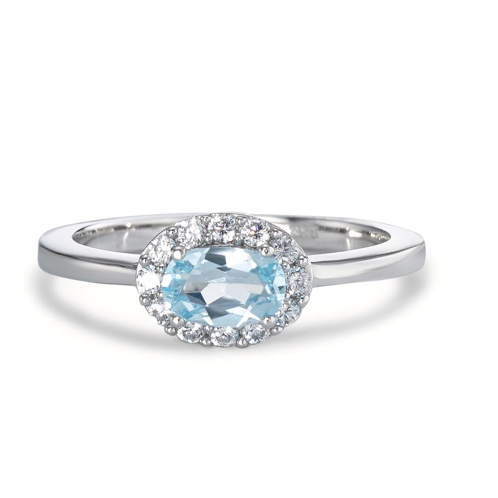 Ring 9k White Gold Topaz Blue