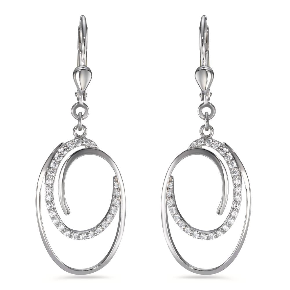 Drop Earrings Silver Zirconia 50 Stones Rhodium plated