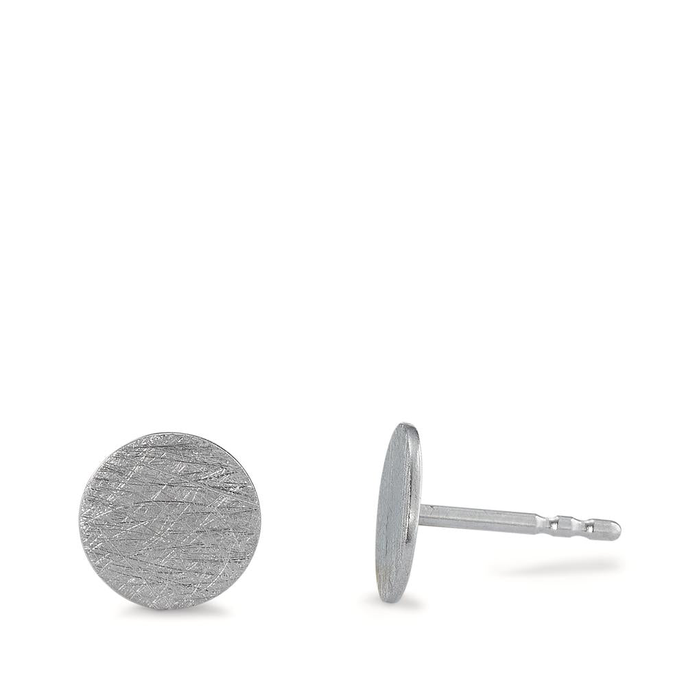 Stud earrings Silver Rhodium plated Ø8 mm