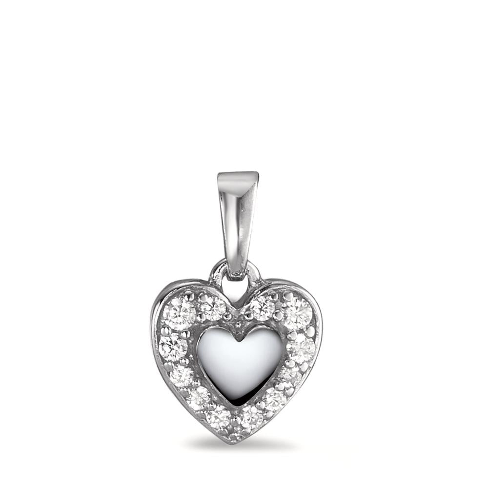 Pendant Silver Zirconia Rhodium plated Ø8.5 mm