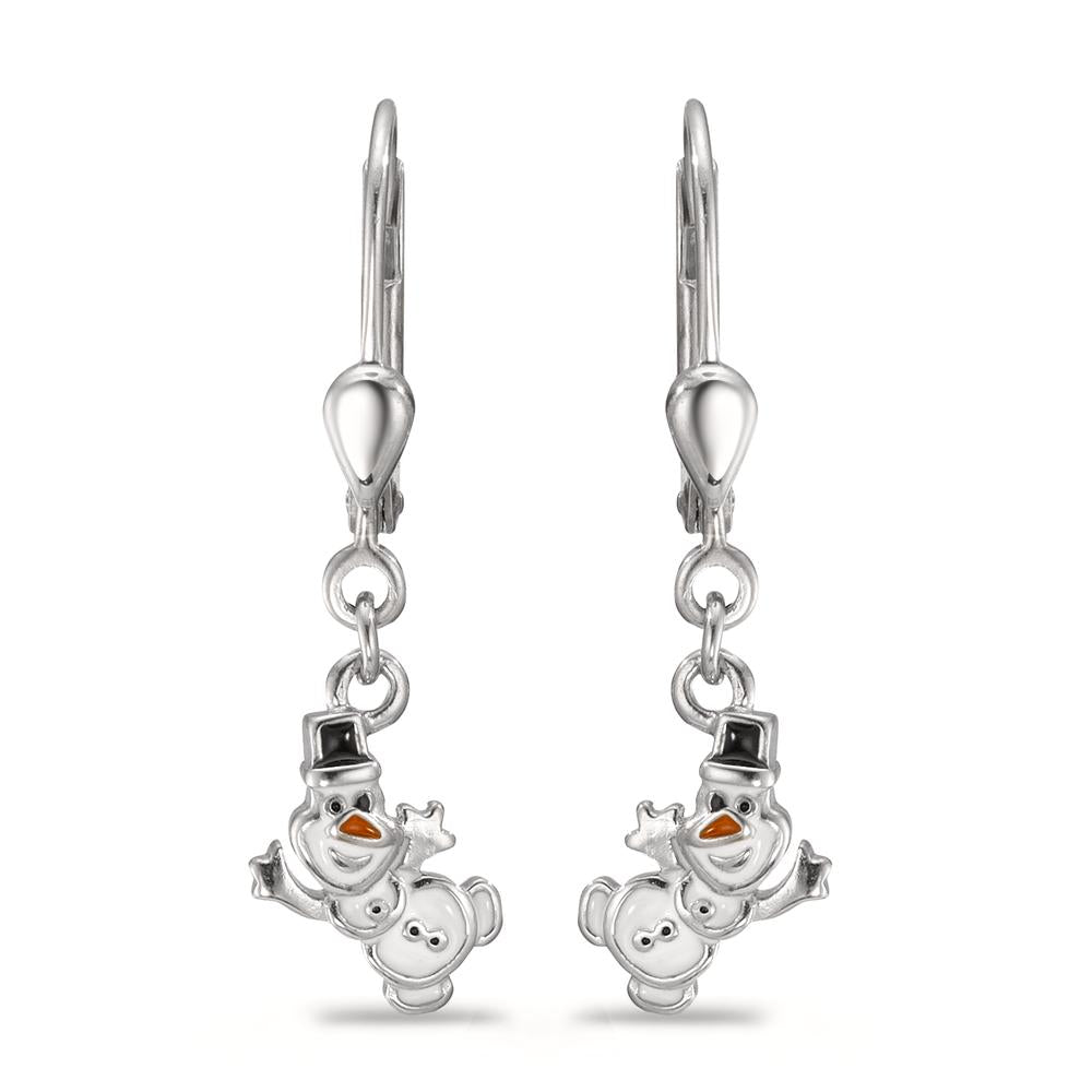 Drop Earrings Silver Rhodium plated Snowman