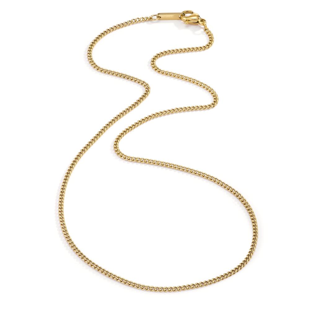 Curb-Necklace Stainless steel Yellow IP coated 40 cm Ø1.8 mm