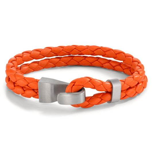 Bracelet Leather, Stainless steel 19 cm