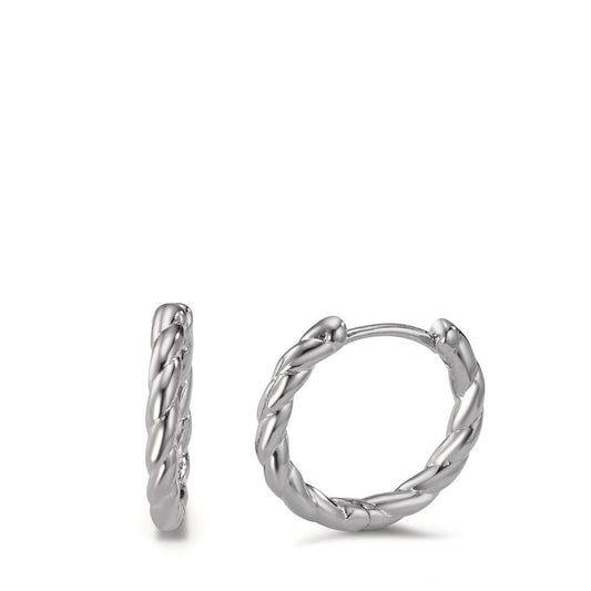 Hinged hoop Silver Rhodium plated