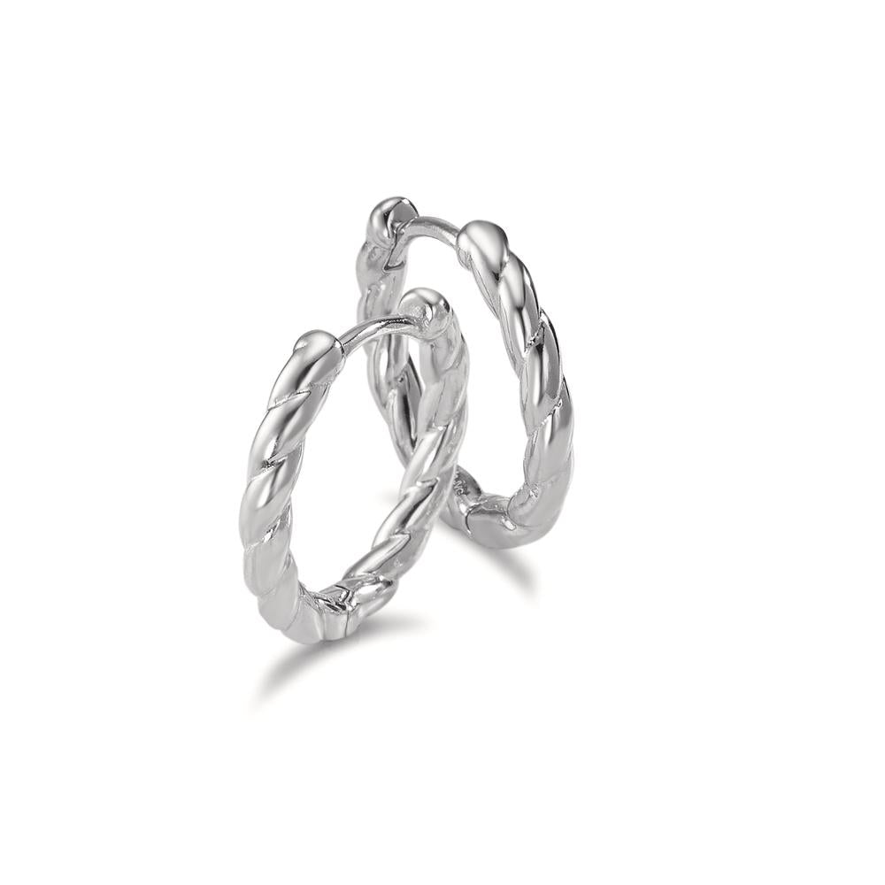 Hinged hoop Silver Rhodium plated