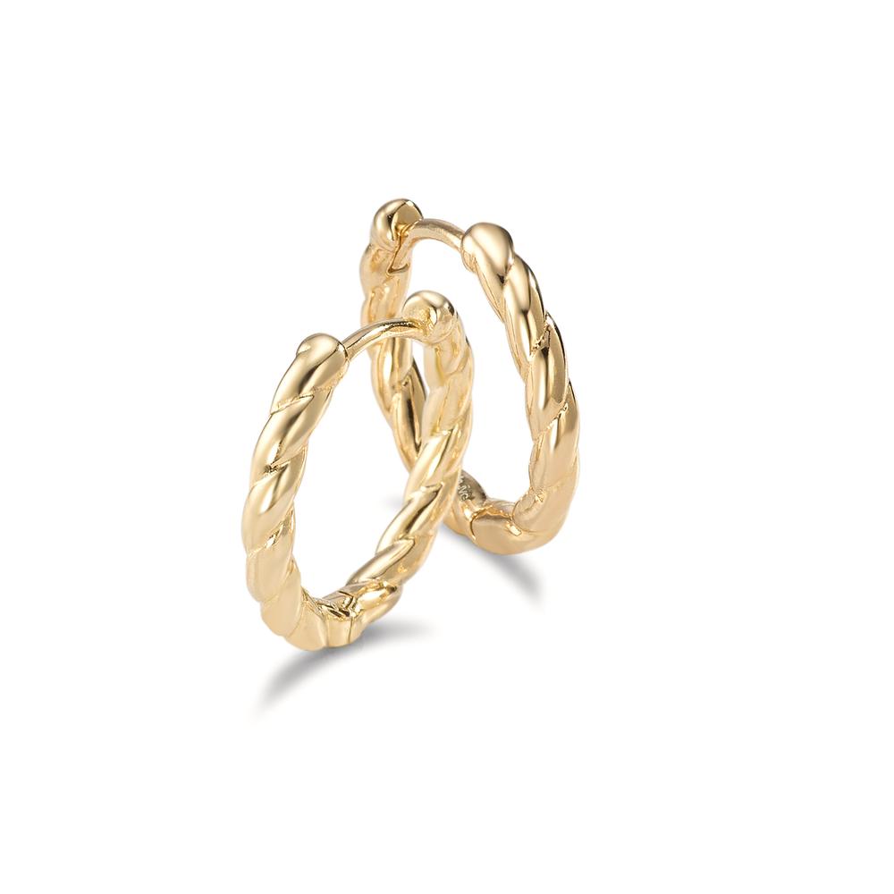 Hinged hoop Silver Yellow Gold plated