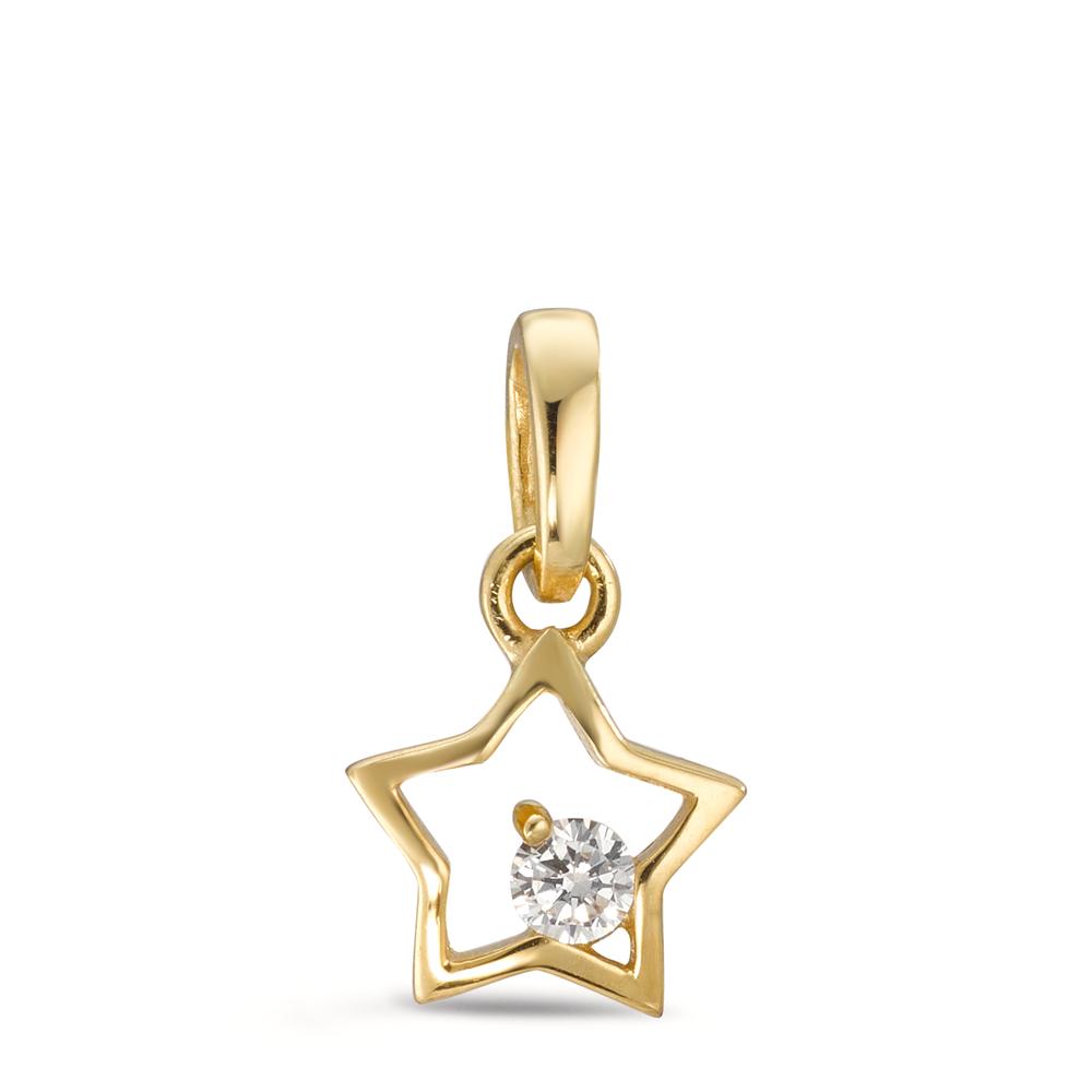 Pendant 9k Yellow Gold Zirconia Star Ø8 mm