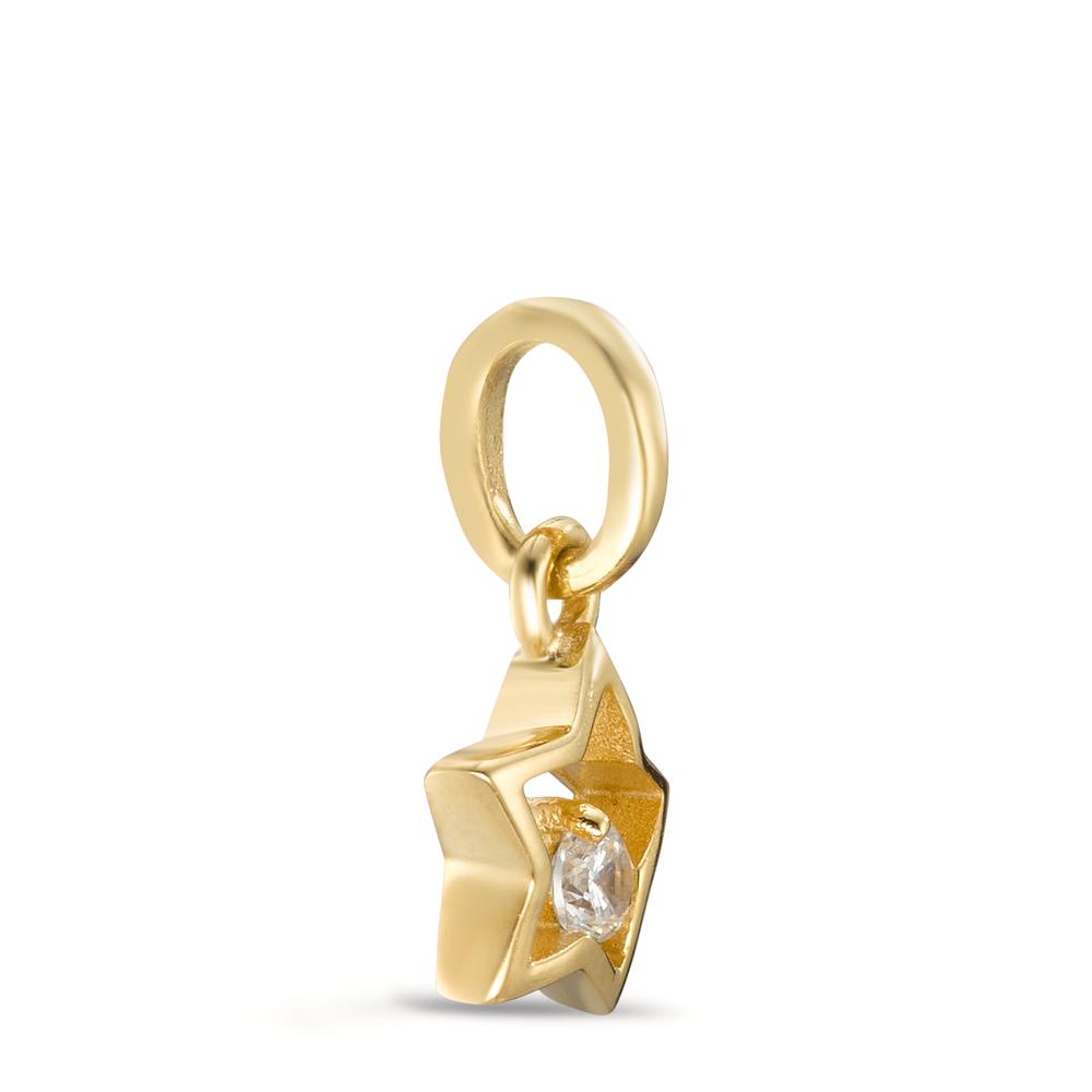 Pendant 9k Yellow Gold Zirconia Star Ø8 mm