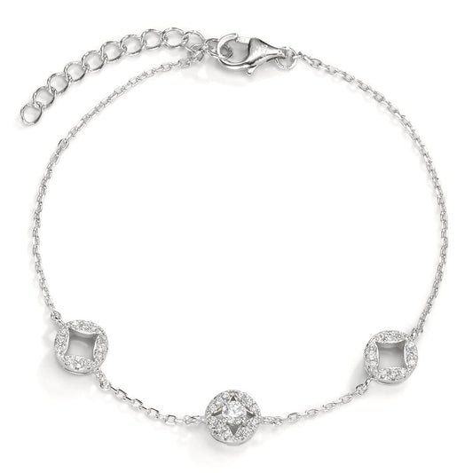 Bracelet Silver Zirconia Rhodium plated 17-20 cm