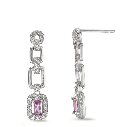 Drop Earrings Silver Zirconia Rhodium plated