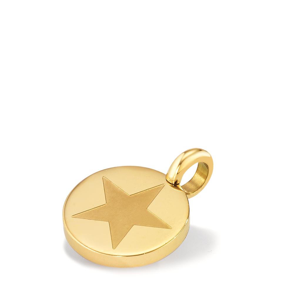 Pendant Stainless steel Yellow IP coated Star Ø11 mm