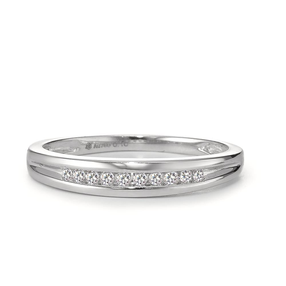 Memory ring 18k White Gold Diamond 0.10 ct, 10 Stones, w-si