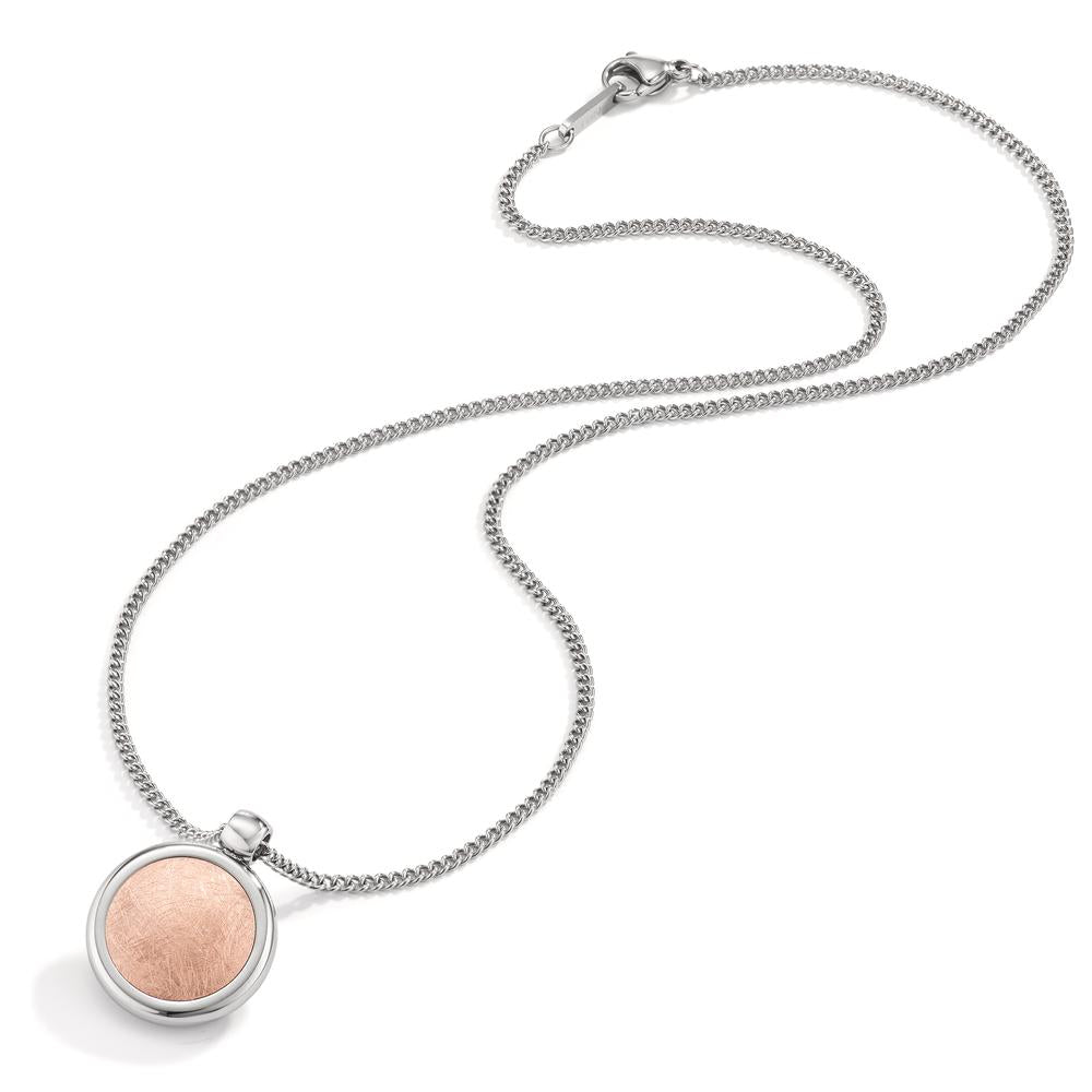 Necklace with pendant Stainless steel Bicolor 42 cm Ø18 mm